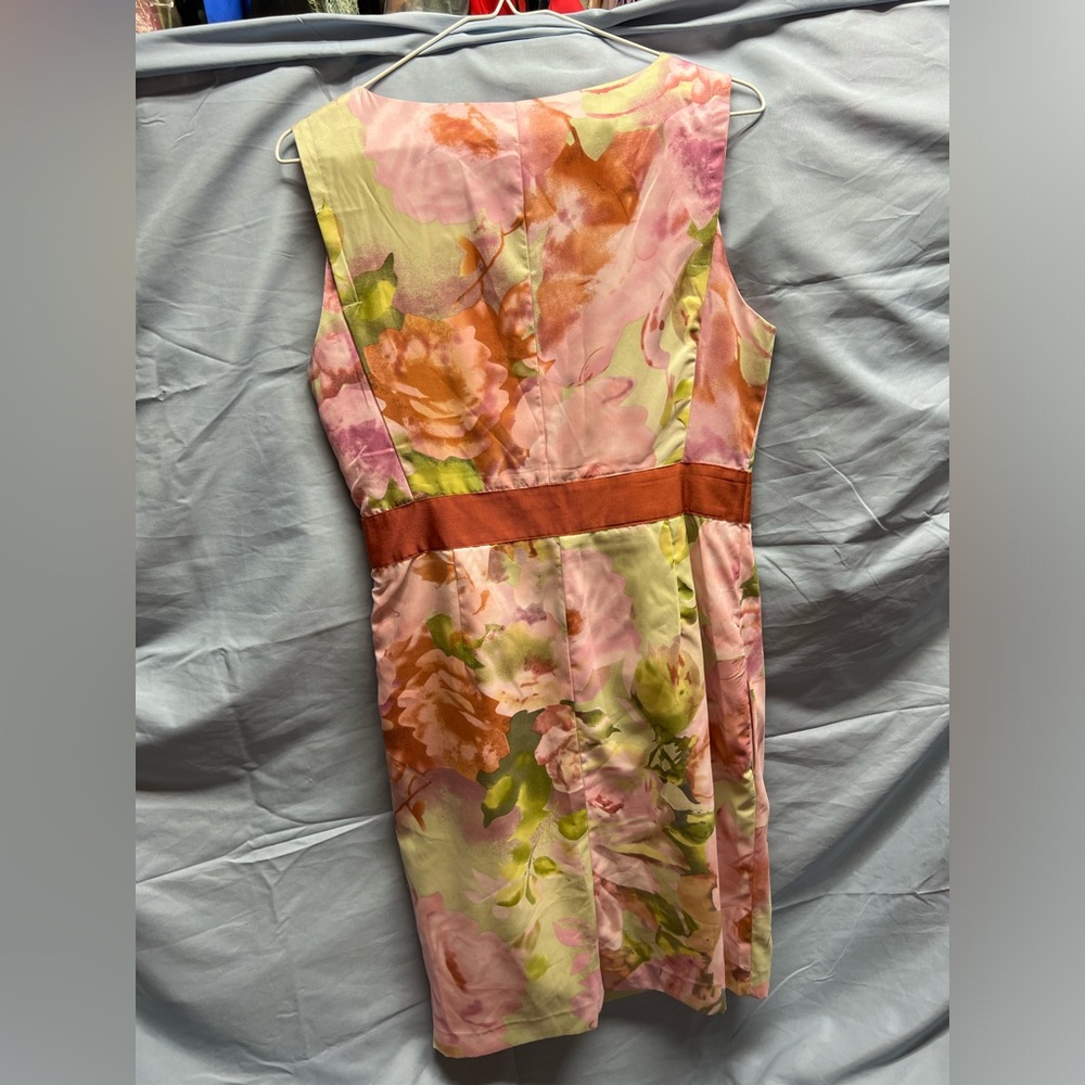 BCBGMaxAzria Pink and Orange Floral Mini Dress - Picture 8 of 8